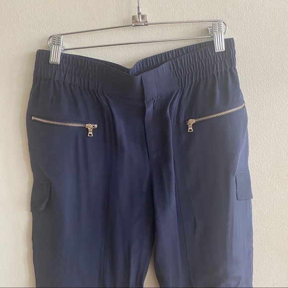 𝅺COPY - Club Monaco 100% Silk Navy Pants Sz 0 - Picture 2 of 8